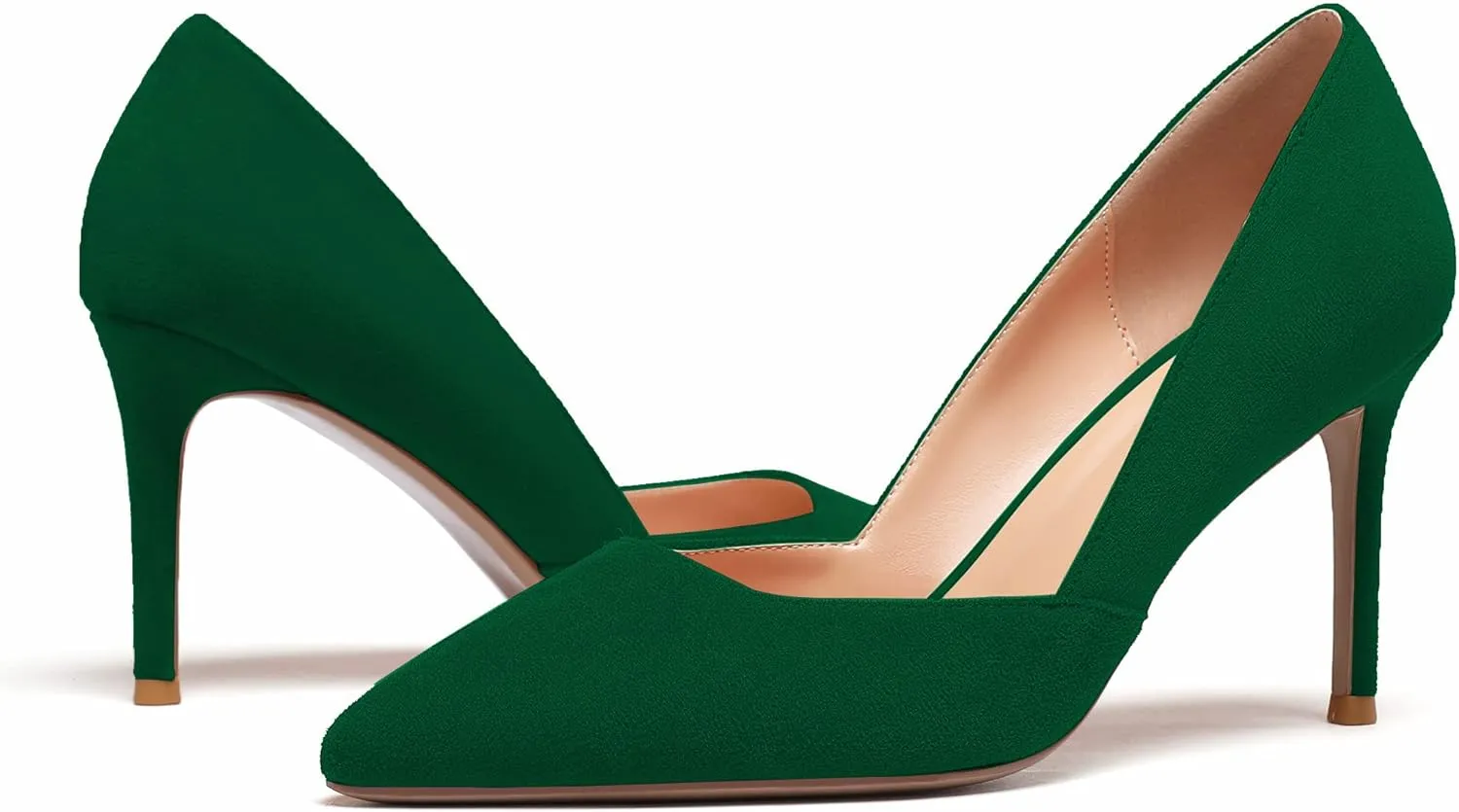 Zamikoo High Heels for Women Pumps 3.5'' Heels Stiletto Closed Toe Slip On Pointed Toe Middle Heels Dress Wedding Party Pumps Ladies Sexy US Size 5 - Size 13