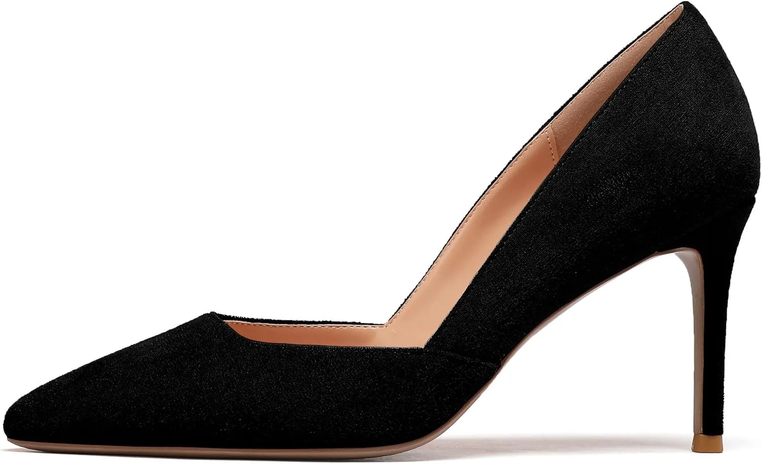 Zamikoo High Heels for Women Pumps 3.5'' Heels Stiletto Closed Toe Slip On Pointed Toe Middle Heels Dress Wedding Party Pumps Ladies Sexy US Size 5 - Size 13