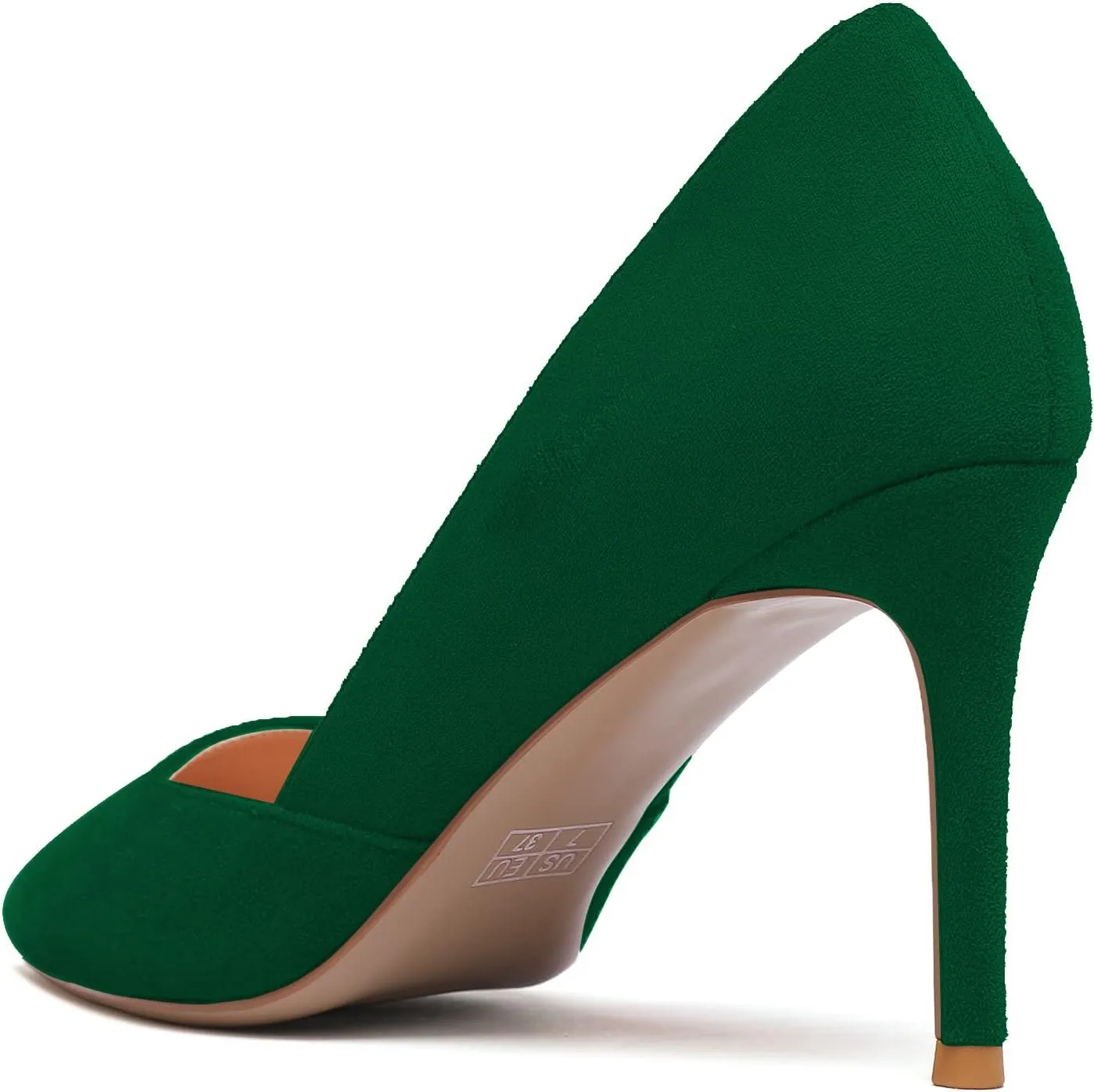 Zamikoo High Heels for Women Pumps 3.5'' Heels Stiletto Closed Toe Slip On Pointed Toe Middle Heels Dress Wedding Party Pumps Ladies Sexy US Size 5 - Size 13