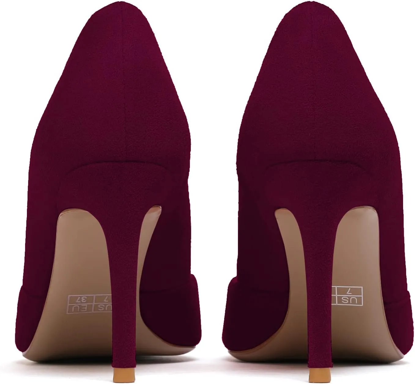 Zamikoo High Heels for Women Pumps 3.5'' Heels Stiletto Closed Toe Slip On Pointed Toe Middle Heels Dress Wedding Party Pumps Ladies Sexy US Size 5 - Size 13