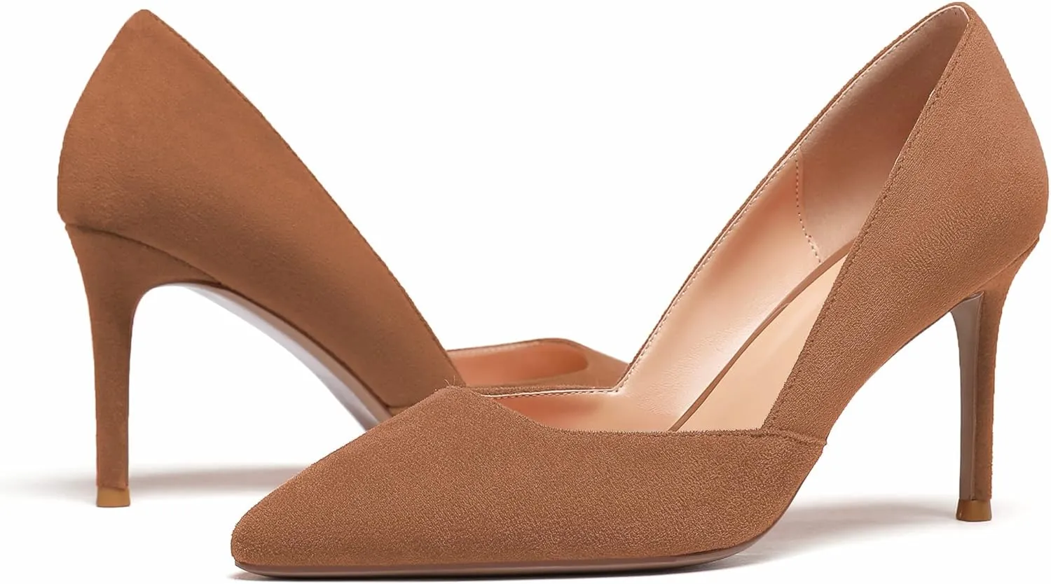 Zamikoo High Heels for Women Pumps 3.5'' Heels Stiletto Closed Toe Slip On Pointed Toe Middle Heels Dress Wedding Party Pumps Ladies Sexy US Size 5 - Size 13